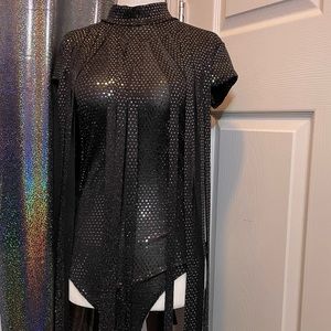 Sparkled black leotard